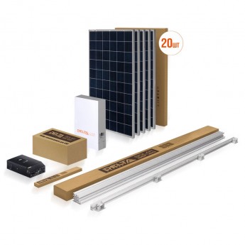 Гибридная солнечная электростанция мощностью 5 кВт, без угла, LFP накопитель, SPP-HYBRID 5PRO L NAN 14243